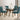 122180-S5TLB Paxton 5-Piece Round Glass Top Dining Set with Teal Blue Parsons Chairs