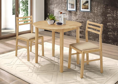 130006 Bucknell 3-piece Round Drop Leaf Dining Table Set Natural