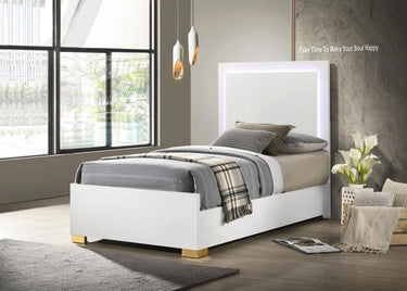 222931T  Marceline Wood Twin LED Panel Bed White