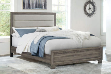 223341Q  Wright 52-inch Upholstered Queen Bed Brown Oak