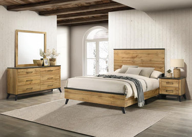 225001Q-S4  Kaywood 4-piece Queen Bedroom Set Natural Pine