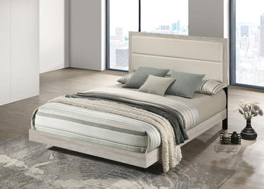 225061Q Item Trenton 54-inch Wood Queen Panel Bed Rustic Cream