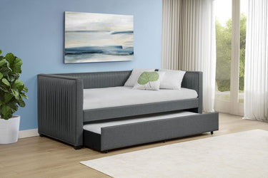 300554  Brodie Upholstered Twin Daybed with Trundle Grey