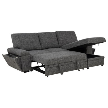 500355 Demko Sleeper Sectional Sofa with Speaker and Storage Chaise Granite
