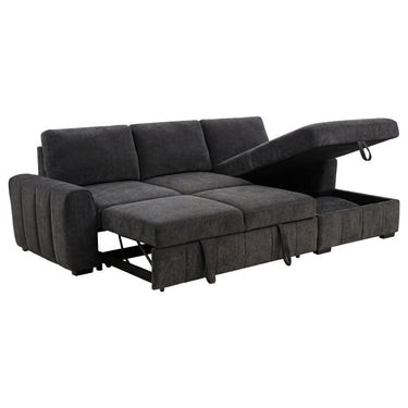 500359  Pastrana Upholstered Sleeper Sectional Sofa RAF Chaise Grey