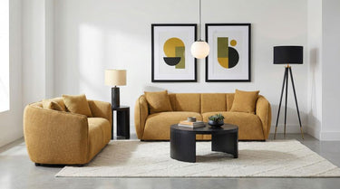503061-S2  Aleisha 2-piece Fabric Upholstered Sofa Set Mustard Yellow