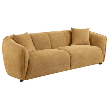 503061  Aleisha Fabric Upholstered Sofa Mustard Yellow