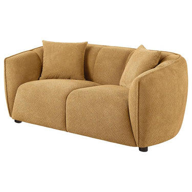503062  Aleisha Fabric Upholstered Loveseat Mustard Yellow