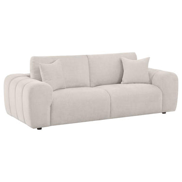 504955 Burnett Chenille Upholstered Wide Arm Sofa Ivory