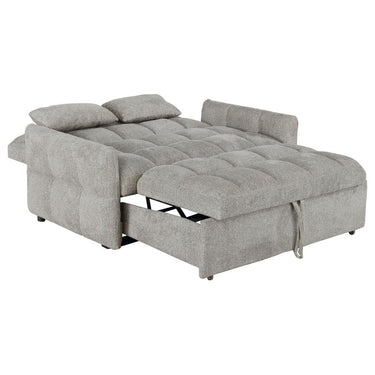 508307  Cotswold Upholstered Convertible Sleeper Sofa Bed Light Grey