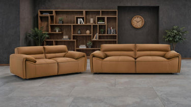 509501-S2  Buxton 2-piece Leather Upholstered Sofa Set Orange