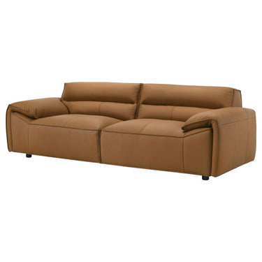509501  Buxton Top Grain Leather Upholstered Sofa Orange