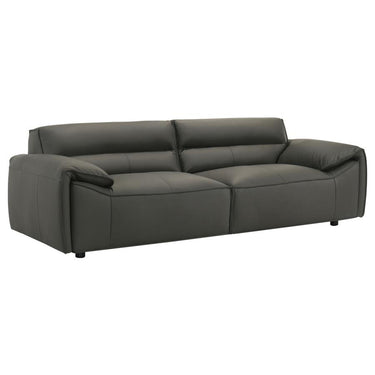 509504  Buxton Top Grain Leather Upholstered Sofa Graphite