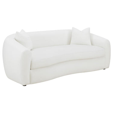 509871  Isabella Faux Sheepskin Upholstered Sofa Natural