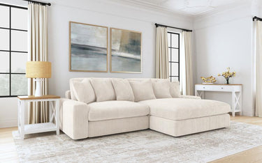 509899  Blaine 2-Piece Corduroy Reversible Chaise Sectional Sofa Sand