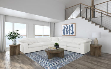 551751-SETB  Raleigh 5-piece Boucle Upholstered Modular Sectional Ivory