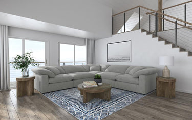 551754-SETB  Raleigh 5-piece Boucle Upholstered Modular Sectional Grey