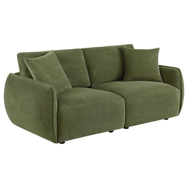 551895-LOVE  Elysia Fabric Upholstered Modular Lounge Loveseat Green
