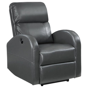 601499P  Grant Upholstered Power Recliner Chair Grey