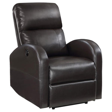 601500P  Grant Upholstered Power Recliner Chair Brown