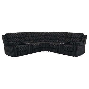 601520  Atkinson Upholstered Reclining Sectional Sofa Black