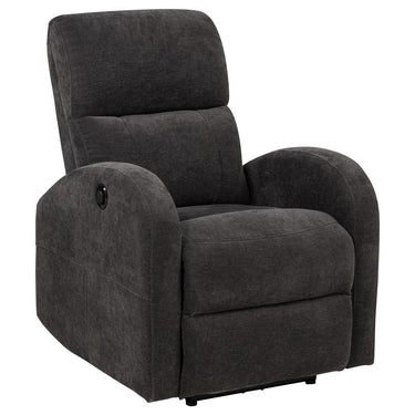 603293P  Grant Fabric Upholstered Power Recliner Chair Charcoal Grey