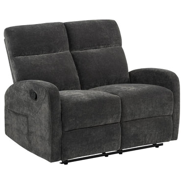 603375  Hamilton Chenille Manual Reclining Loveseat Charcoal Grey
