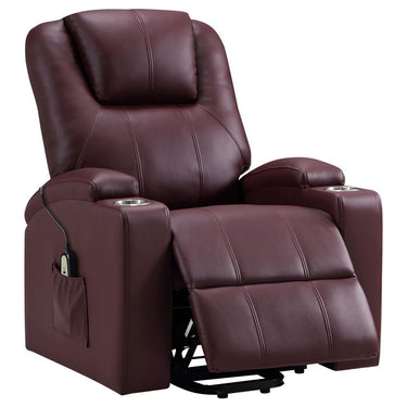 609479P  Armstrong Faux Leather Power Lift Massage Recliner Wine