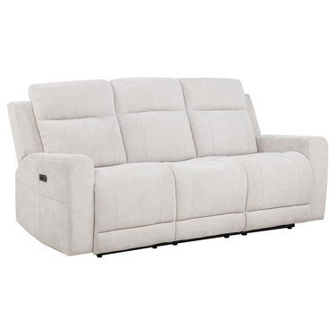 610151P  Kennett Chenille Upholstered Power Reclining Sofa Ivory