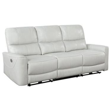 610261P  Greenfield Upholstered Power Reclining Sofa Dove Grey