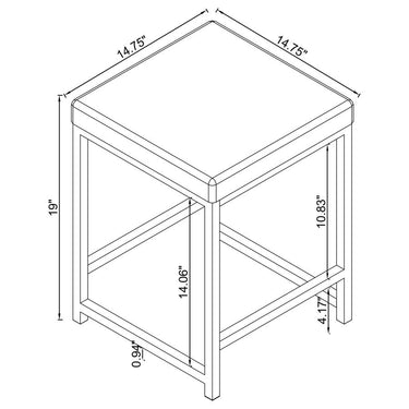 935933  Umbridge Upholstered Square Padded Cushion Vanity Stool