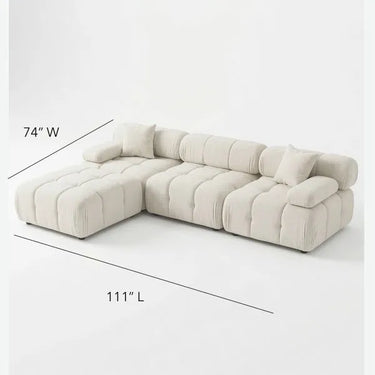 Munich Modular Sectional LIGHT GREY Fabric