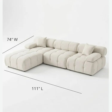 Munich Modular Sectional WHITE/BEIGE Fabric