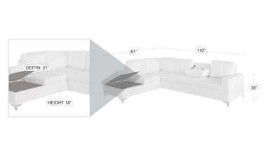 Antonella Sectional White Right