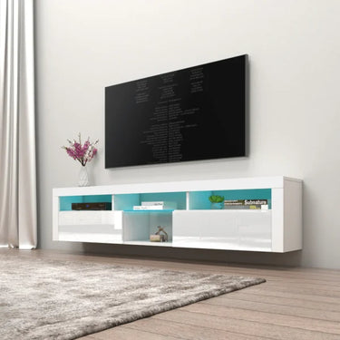 TV228 Floating TV Stand with LED White